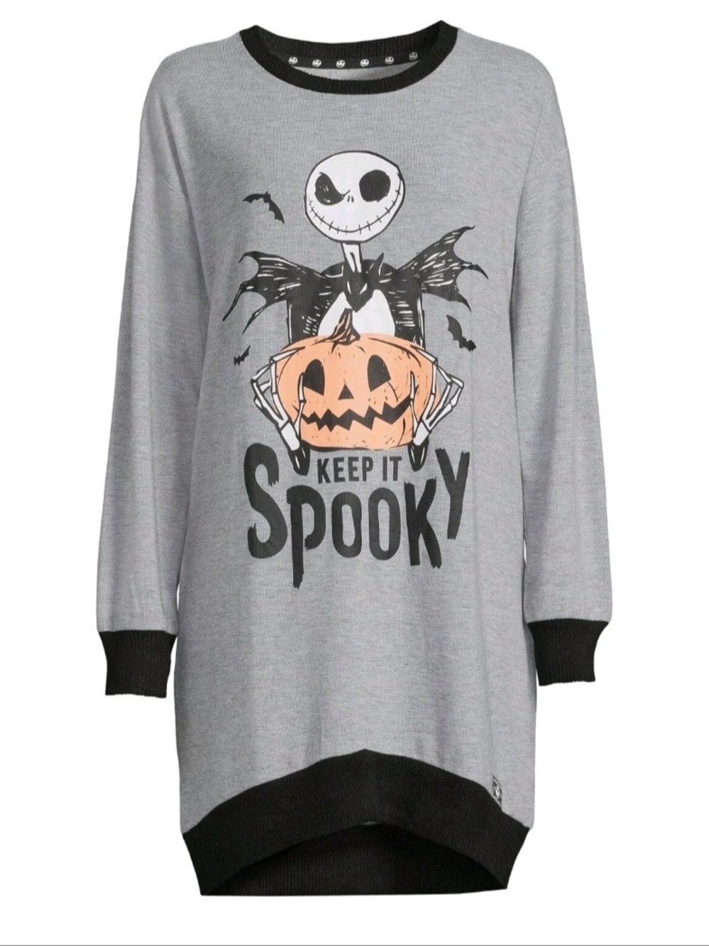 Disney Gray 'Keep It Spooky' Jack Skellington Nightshirt with Black Trim